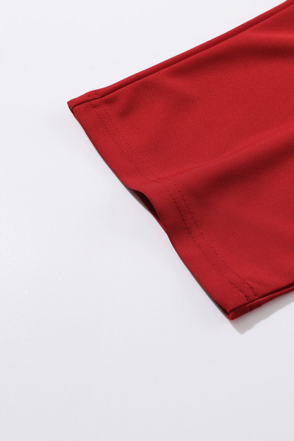 Solid Five-Point Sleeve Belted Wide-Leg Jumpsuit