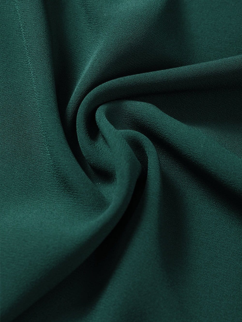 Sophisticated Forest Green Pleated Bell Sleeve Blouse