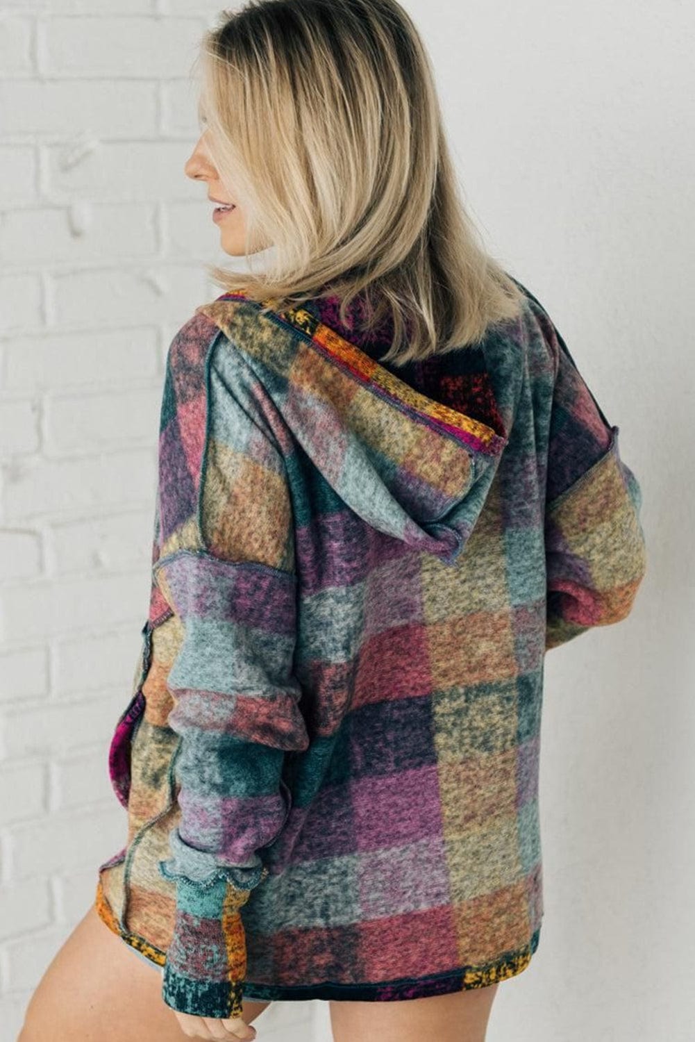 Striped Woolen Commuter Cardigan in Multicolor Print