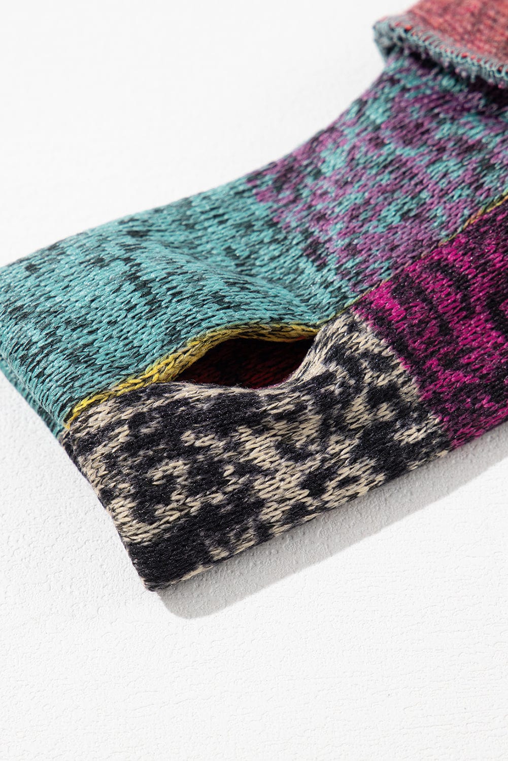 Striped Woolen Commuter Cardigan in Multicolor Print