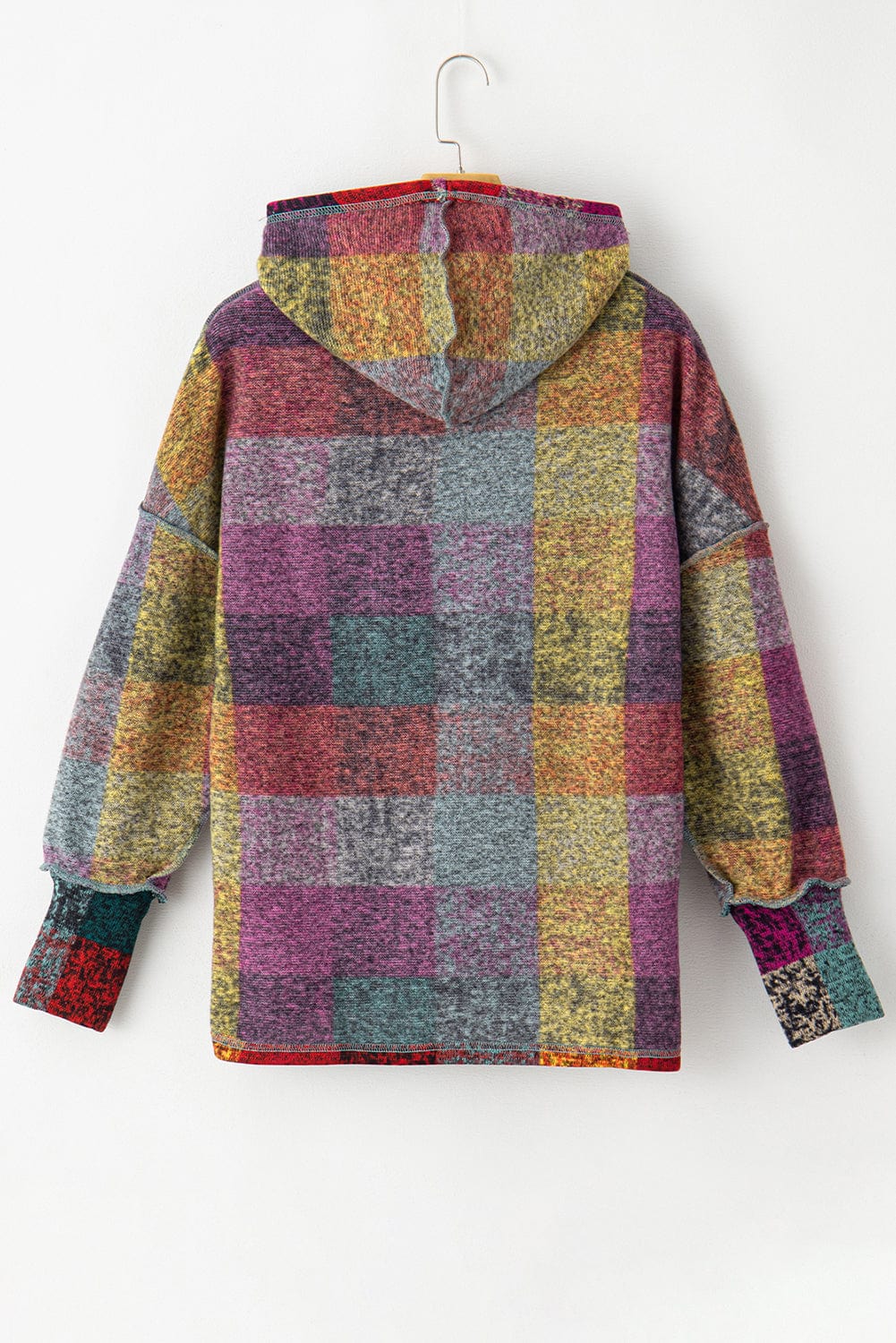 Striped Woolen Commuter Cardigan in Multicolor Print