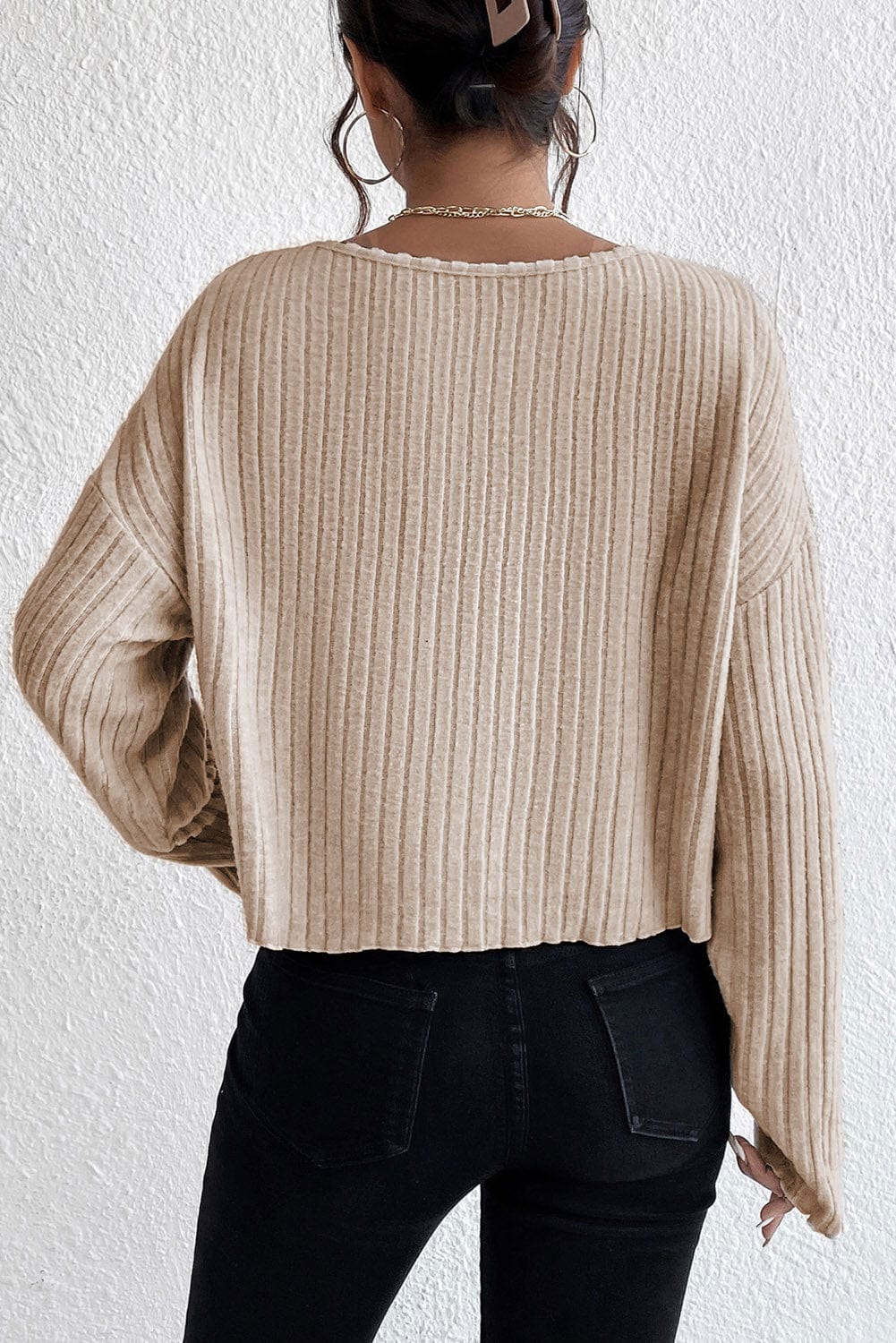 Turtleneck Solid Pullover Long Sleeve Sweater
