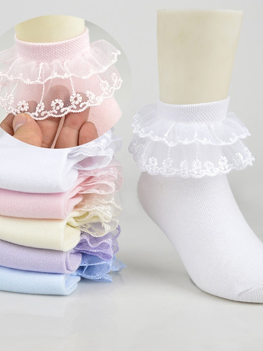 Kid's Crew Socks Wedding Party Daily Solid / Plain Color Nylon Cotton Classic Lolita 1 Pair - LuckyFash™