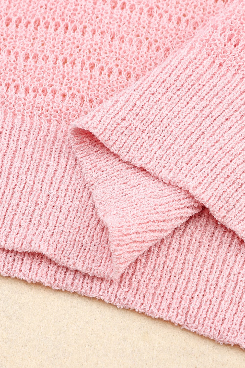 V-Neck Long Sleeve Hooded Sweater with Adjustable Drawstring