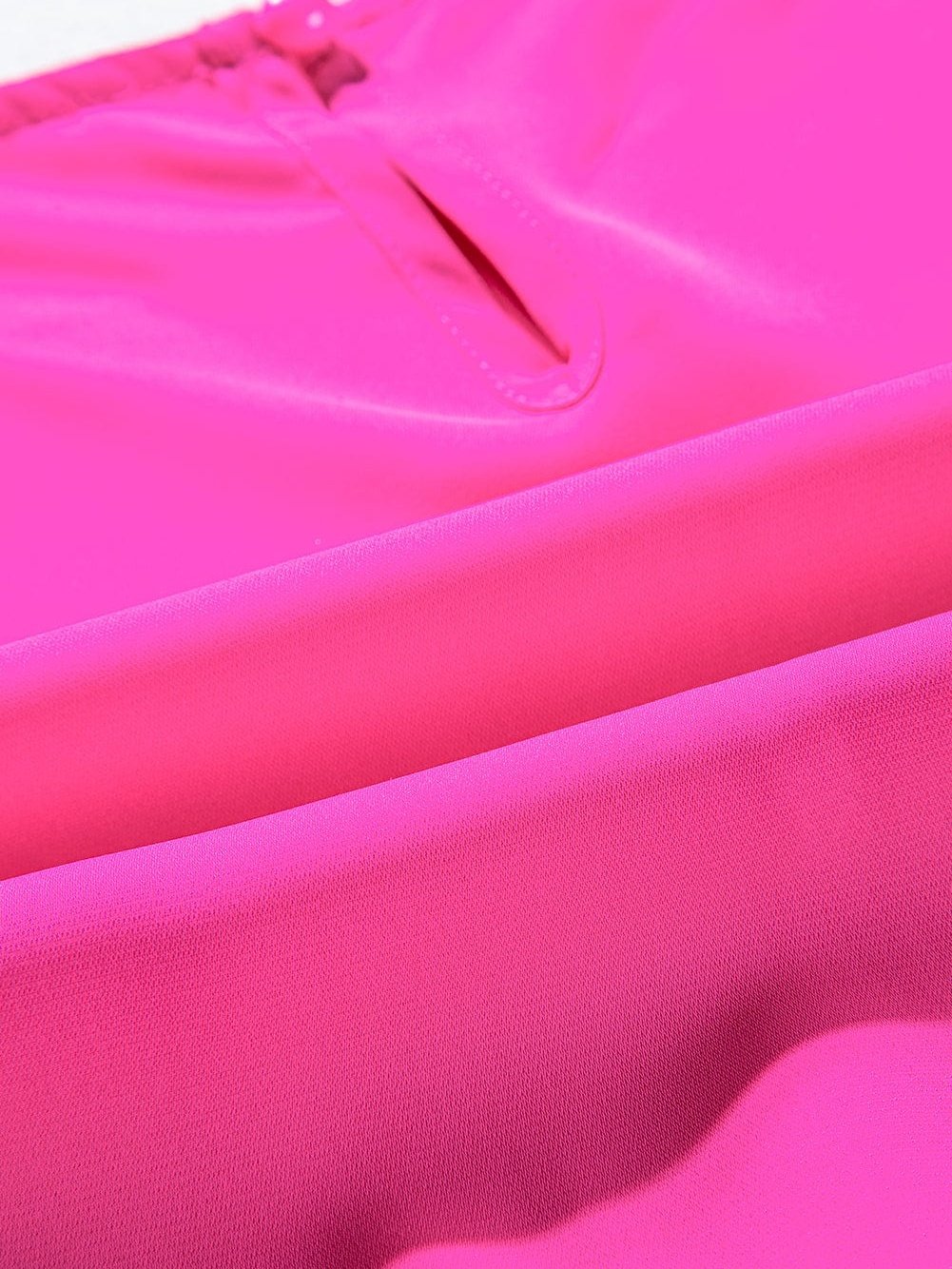 Vibrant Pink Tiered Flutter Sleeve Mini Dress