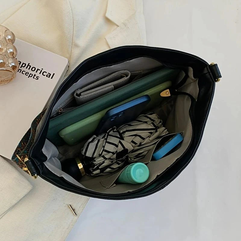 Spring Outfits - Women's Sweater Cardigans & T-Shirt & Bag Set Cable-Knit Buttoned Cardigan with Pockets and Blouse T shirt Tee Basic