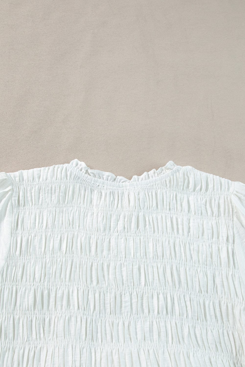 White Tie Ruffle Mini Dress with Puff Sleeves