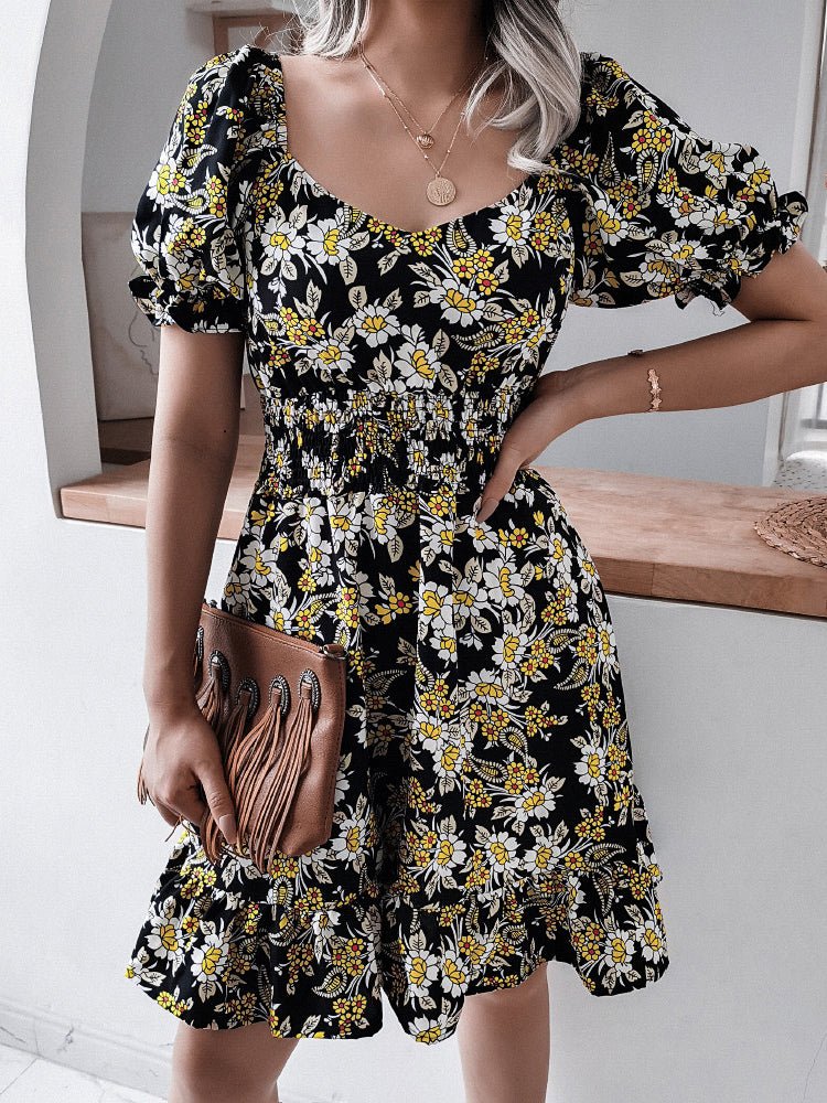 Mini Dresses - New Sweet Casual Ruffle Short-Sleeved Mini Dress - MsDressly