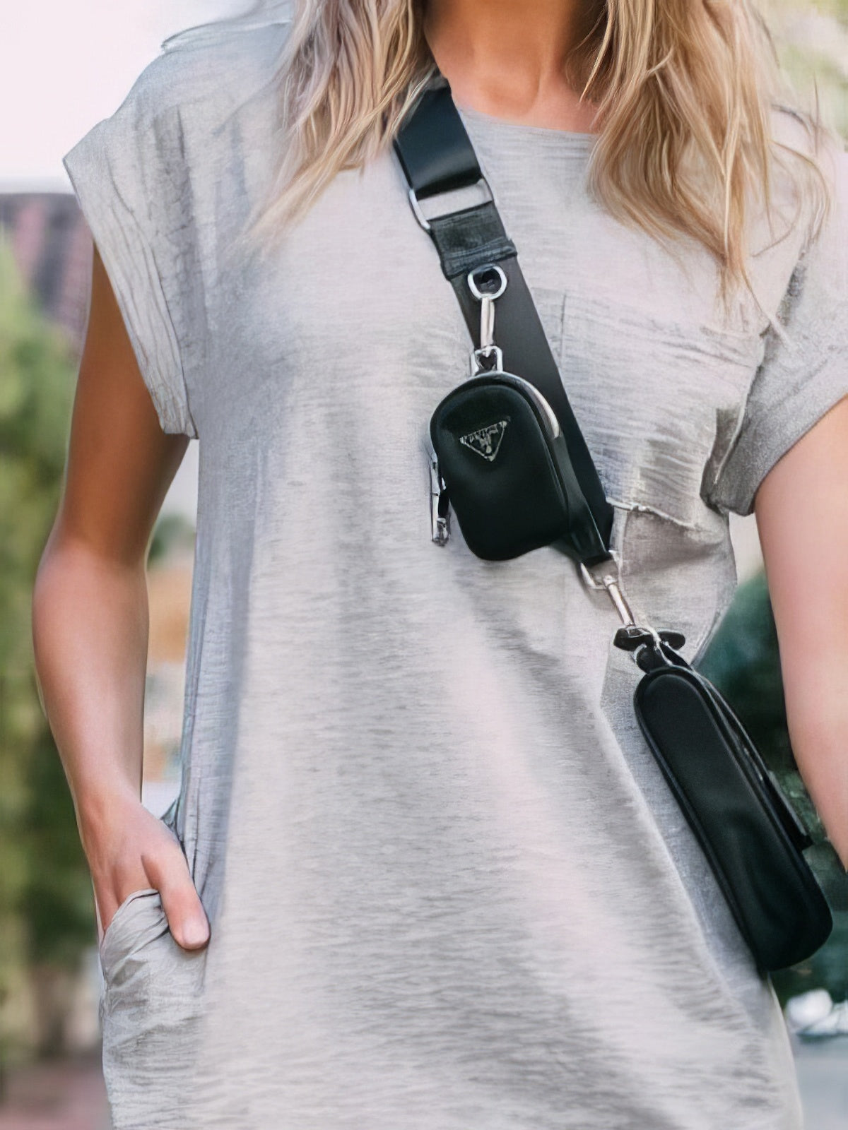 Mini Dresses - Round Neck Short Sleeve Pocket Casual Dress - MsDressly