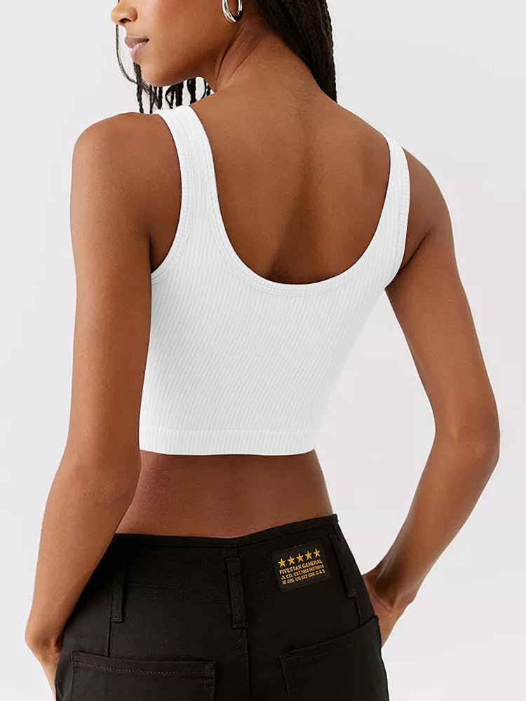 Tank Tops - Tops Fashion Knitting Sexy Open Umbilical Tank Top - MsDressly