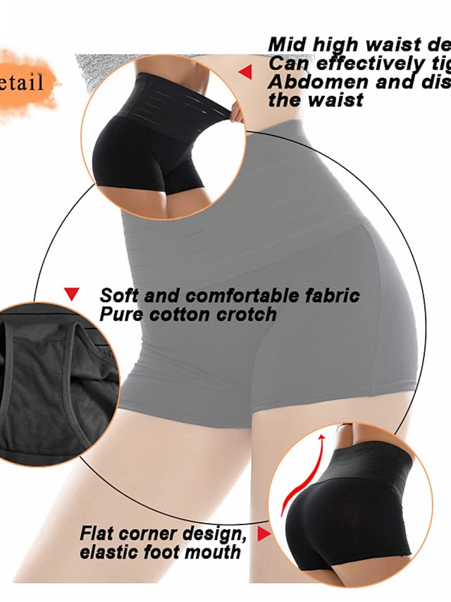 Corset Women's Control Panties Shapewears Office Running Gym Yoga Black White Khaki Cotton Sport Breathable Seamed Tummy Control Push Up Solid Color All Seasons - LuckyFash™