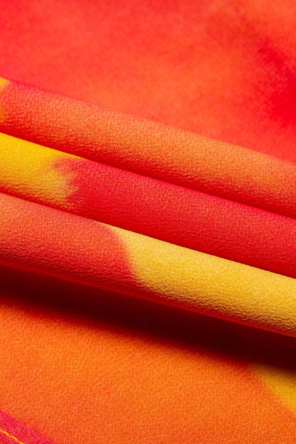 Ruffled Tie-front Asymmetric Chiffon Midi Dress