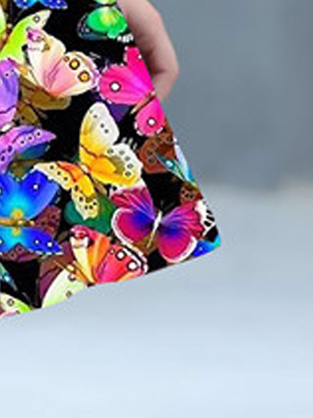 Girls' Casual Dress A Line Dress Tank Dress Sleeveless Graphic Butterfly 3D Printed Graphic Dresses Cute Casual Sweet Above Knee Polyester Dress Summer Spring Kids Sports & Outdoor Daily Holiday - LuckyFash™