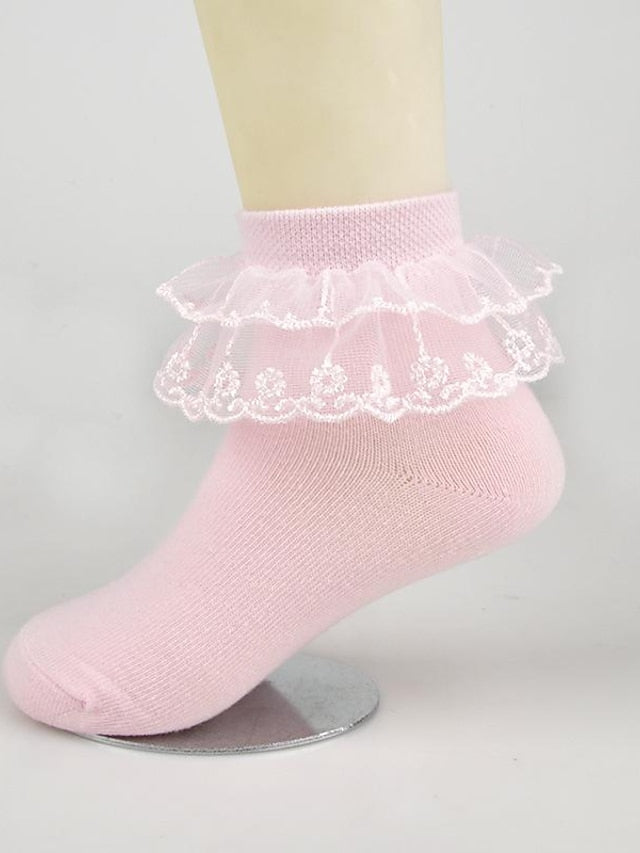 Kid's Crew Socks Wedding Party Daily Solid / Plain Color Nylon Cotton Classic Lolita 1 Pair - LuckyFash™