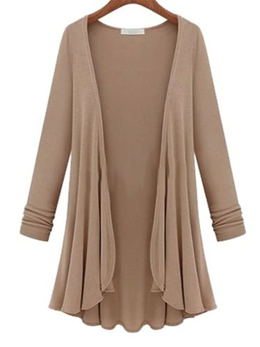 Women's Cardigan Sweater Open Front Ribbed Knit Polyester Oversized Fall Winter Daily Going out Weekend Stylish Casual Soft Long Sleeve Solid Color Black White Navy Blue M L XL