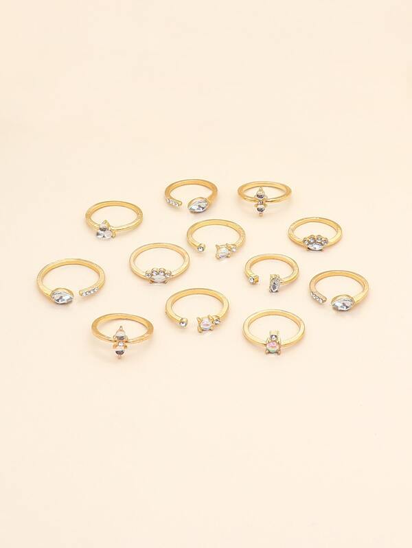 12pcs Rhinestone Decor Ring - LuckyFash™
