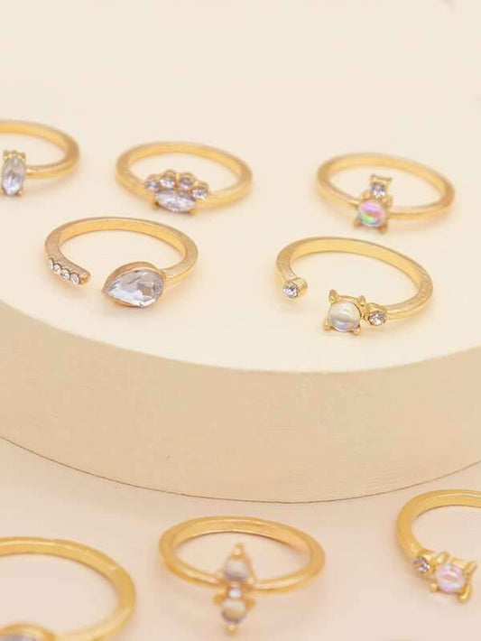 12pcs Rhinestone Decor Ring - LuckyFash™