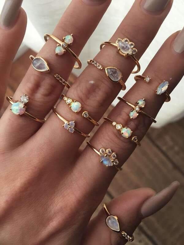 12pcs Rhinestone Decor Ring - LuckyFash™
