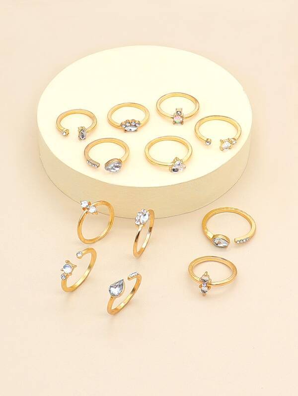 12pcs Rhinestone Decor Ring - LuckyFash™