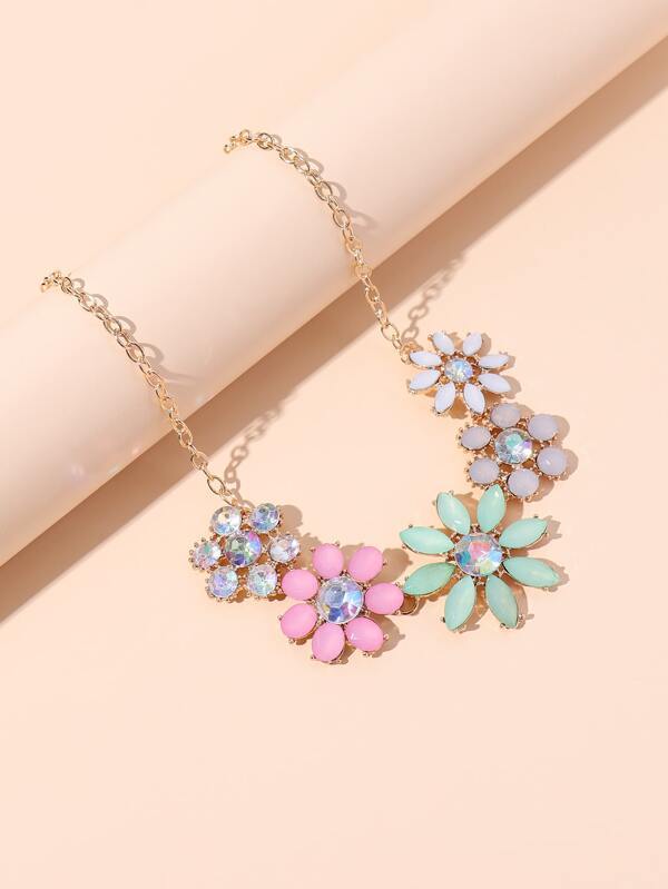 Gemstone Flower Decor Necklace - LuckyFash™