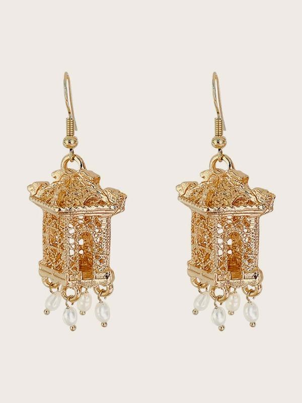 1pair Tower Decor Faux Pearl Tassel Drop Earrings - LuckyFash™