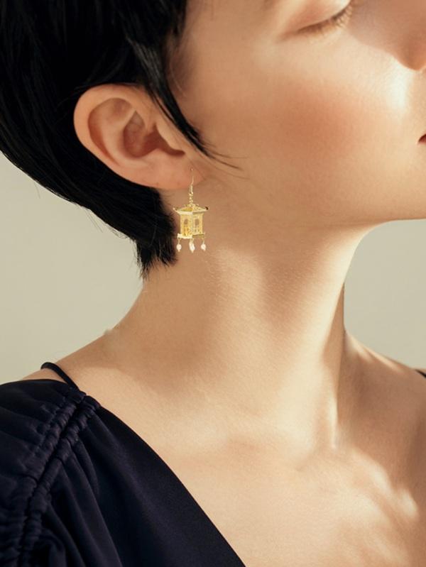 1pair Tower Decor Faux Pearl Tassel Drop Earrings - LuckyFash™