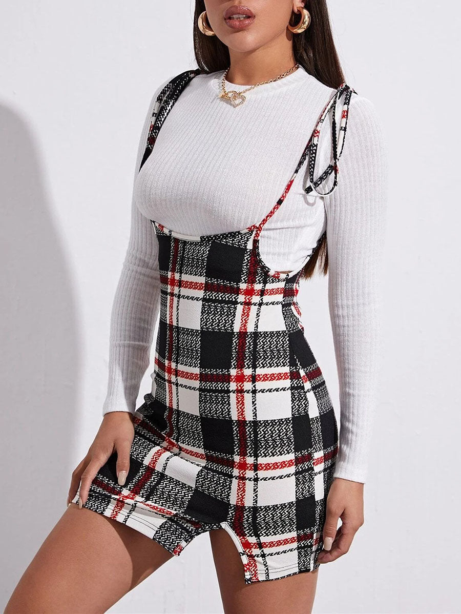 Women Slip Plaid Cherrykeke Dress - LuckyFash™