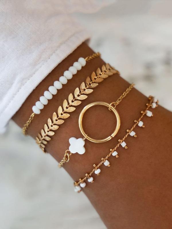 4pcs Leaf Decor Bracelet - LuckyFash™