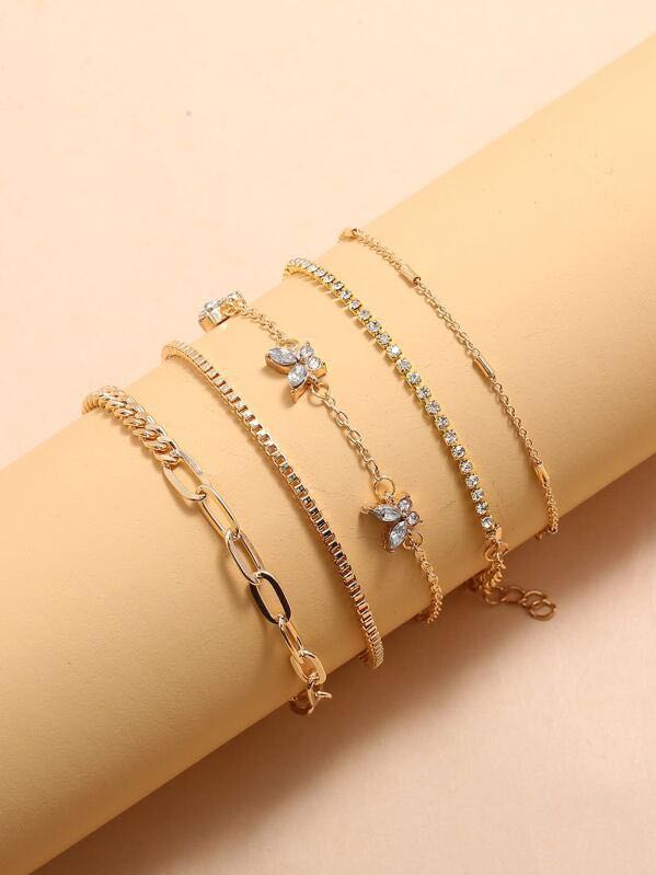5pcs Rhinestone Butterfly Bracelet - LuckyFash™