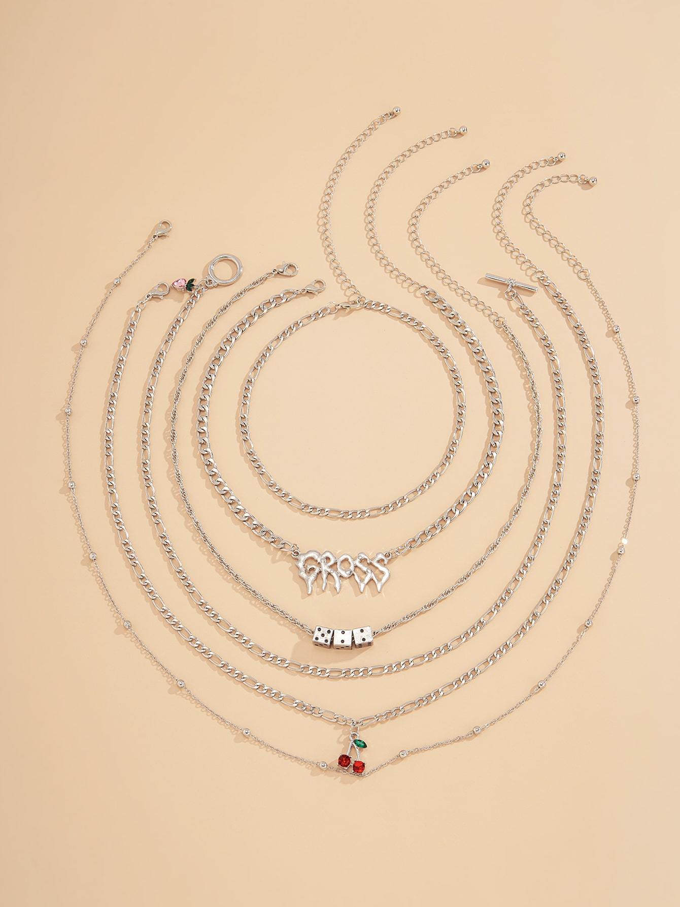 6pcs Rhinestone Fruit Decor Necklace - LuckyFash™