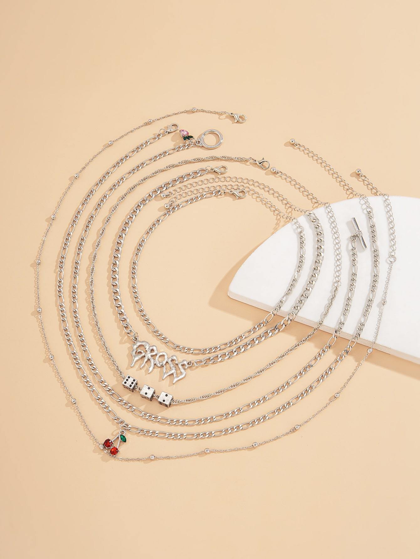 6pcs Rhinestone Fruit Decor Necklace - LuckyFash™