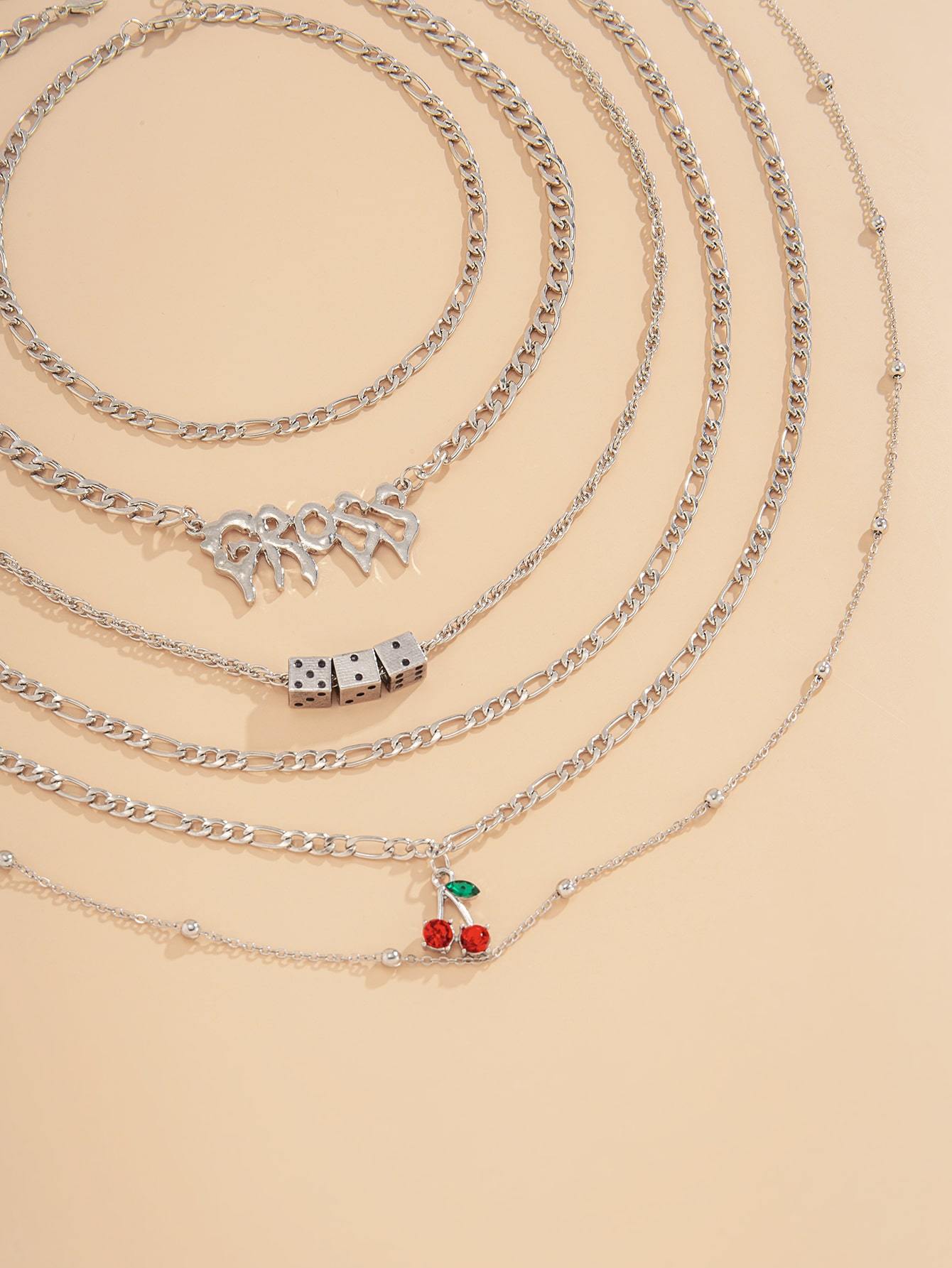 6pcs Rhinestone Fruit Decor Necklace - LuckyFash™
