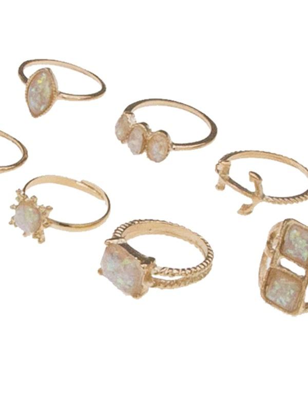 7pcs Gemstone Decor Ring - LuckyFash™