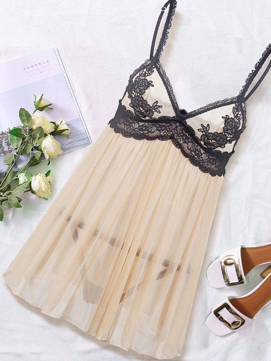 Feminine Mesh Lace Temptation Sleep dress Water-soluble Lace - LuckyFash™