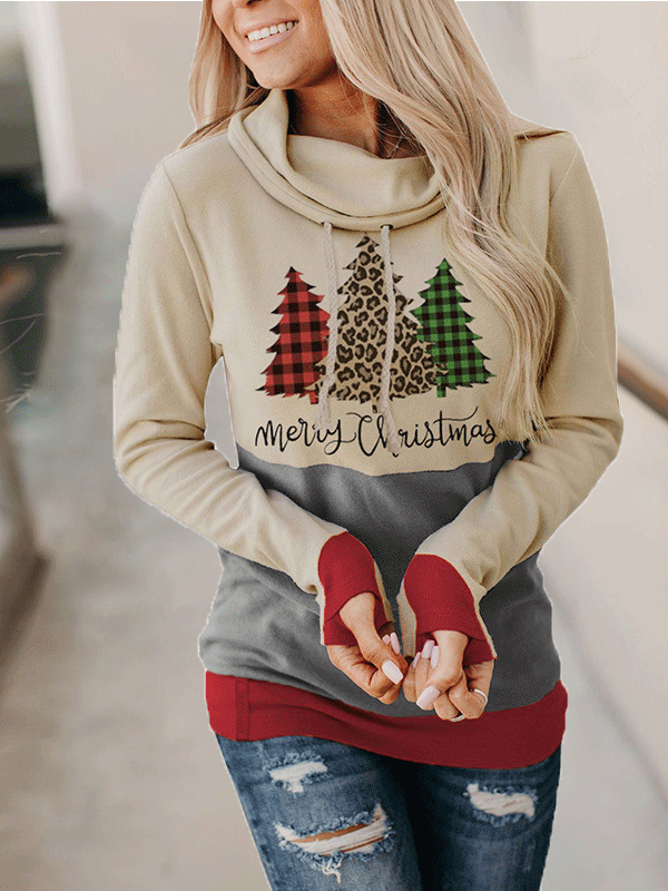 Women's Hoodies Christmas Cartoon Plant Drawstring Long Sleeve Hoodie - LuckyFash™