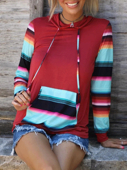 Women's Hoodies Rainbow Long Sleeve Pocket Hoodie - LuckyFash™