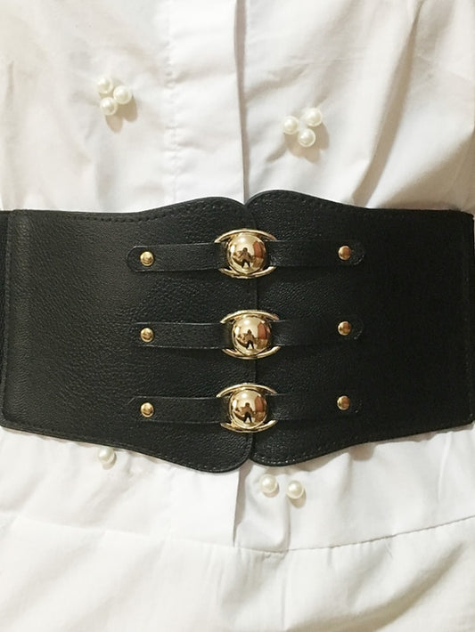 Women's Wide Belt Corset Belt Nylon Steel Buckle Geometric Formal Vintage Retro Party Daily White Black Red Brown - LuckyFash™