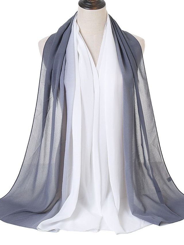 Fashion Gradient Bubble Chiffon Instant Hijab Women High Quality Cover-Up Shawl Wrap Neck Stole Muslim Caps 180*70Cm for Women - LuckyFash™