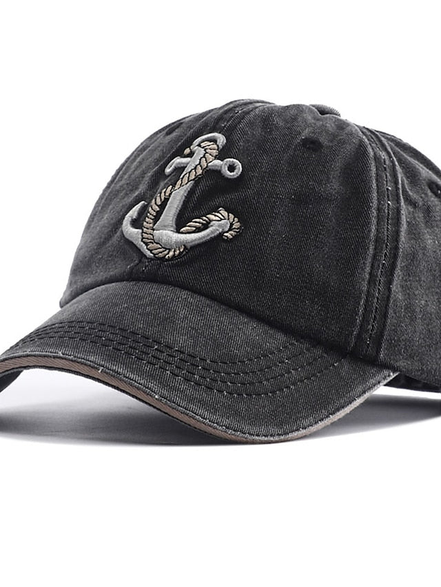 Embroidery Baseball Cap for Women Men Cowboy Washed Cloth Anchor Adult Unisex Casual Dad Hat Trucker Snapback Outdoor Sunscreen Cap - LuckyFash™