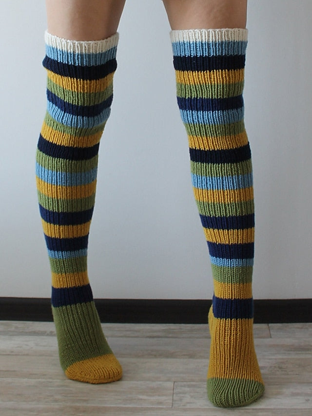 Women's Stockings Christmas Gift Daily Plaid Spandex Cotton Casual Classic Casual / Daily 1 Pair - LuckyFash™