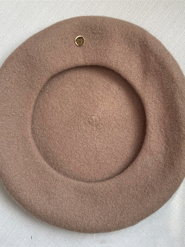 Women's Hat Beret Hat Winter Hats Black Camel Gray Outdoor Daily Holiday Pure Color Letter Comfort Warm Breathable - LuckyFash™