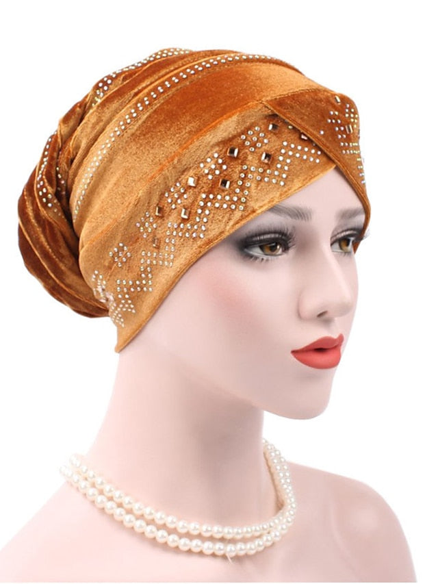 Solid Color Inner Hijabs Muslim Turban Caps For Women With Drill Ethnic Islamic Wrap Head Turbante Ready To Wear Hijab Bonnet - LuckyFash™