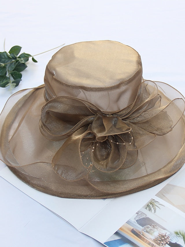 Women's Party Hat Party Wedding Special Occasion Flower Solid Color Wine Black Hat / White / Fall / Winter / Spring / Summer - LuckyFash™