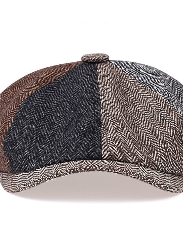 Women's Hat Beret Hat Black Light Brown Brown Outdoor Street Dailywear Print Stripe Windproof Comfort Breathable - LuckyFash™