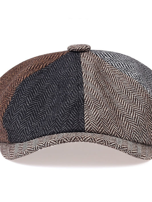 Women's Hat Beret Hat Black Light Brown Brown Outdoor Street Dailywear Print Stripe Windproof Comfort Breathable - LuckyFash™