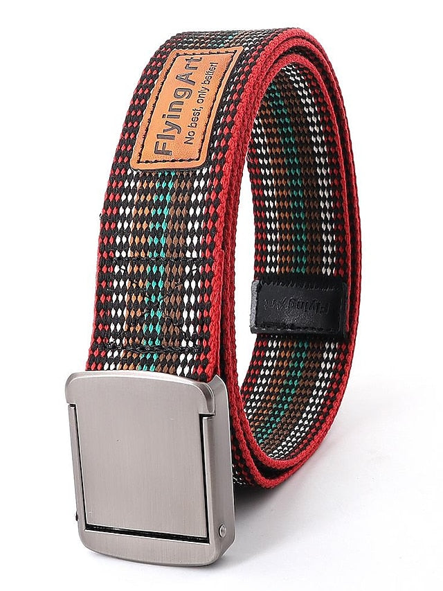 factory direct supply custom logo ethnic style fashion youth belt colorful belt men and women canvas jeans belt - LuckyFash™