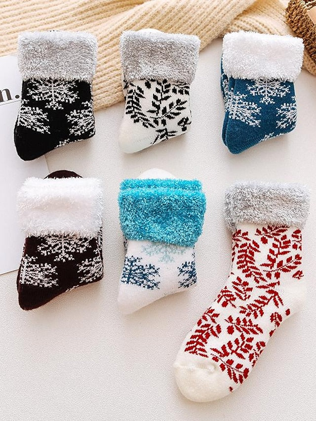 Women's Crew Socks Thick Winter Warm Socks Home Christmas Work Polyester Spandex Nylon Basic Casual Warm Elastic Casual 1 Pair - LuckyFash™