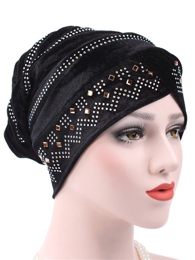 Solid Color Inner Hijabs Muslim Turban Caps For Women With Drill Ethnic Islamic Wrap Head Turbante Ready To Wear Hijab Bonnet - LuckyFash™
