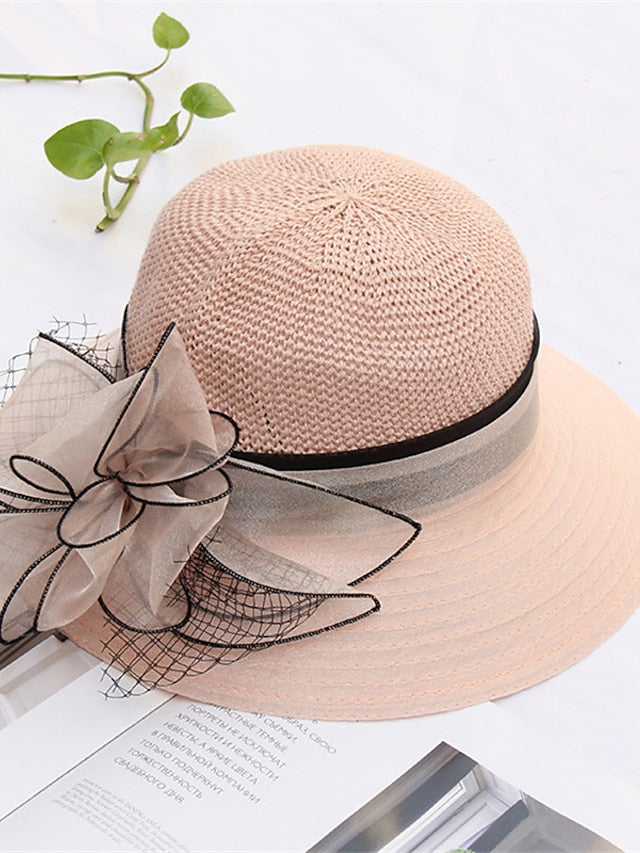 Women's Hat Bucket Hat Sun Hat Pink Wine Khaki Party Outdoor Dailywear Floral Floral Portable Windproof Comfort - LuckyFash™