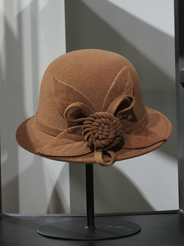 Women's Party Hat Party Wedding Special Occasion Flower Flower Wine Camel Hat / White / Blue / Fall / Winter / Spring - LuckyFash™